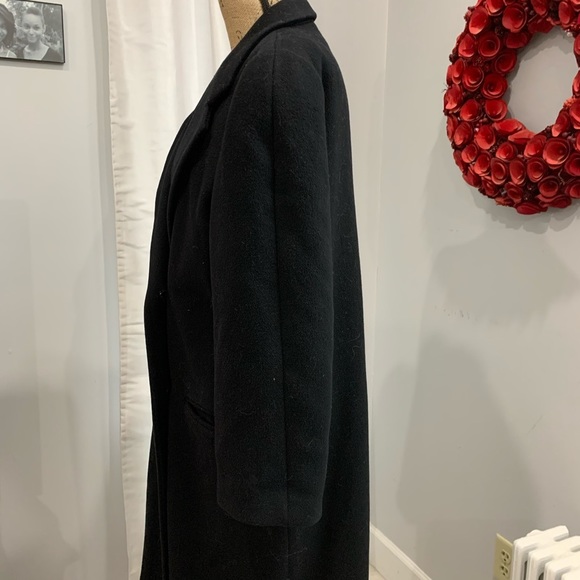 Perry Ellis double breasted black wool coat 12 - Picture 6 of 8